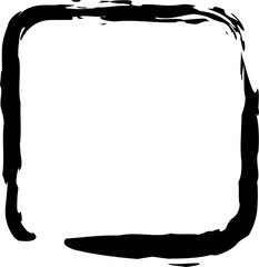 Rounded square brush strokes. Grunge design frames