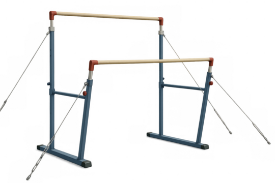 Uneven bars showing gymnastics equipment on transparent background