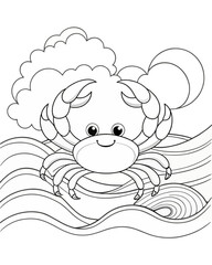 crab animal coloring pages for kids