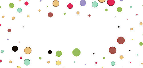  Colorful assorted confetti with serpentine on white