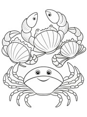 crab animal coloring pages for kids