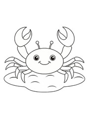 crab animal coloring pages for kids