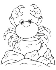 crab animal coloring pages for kids