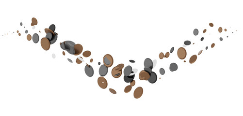 confetti png. Gold confetti falls from the sky. Glittering confetti on a transparent background. Holiday,