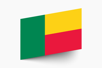 Flag of Benin. Benin flag official colors tilted icon digital vector illustration design.