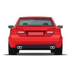 Naklejka premium Professional Red Car Back Isolated Icon Vector Illustration for Design Projects