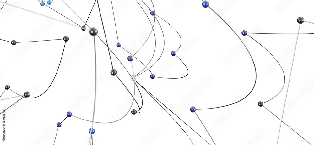Aufkleber stock photo of abstract network connection, nodes and lines. perfect for technology, communication, 