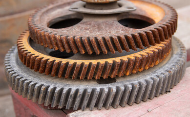 Rusty Industrial Gear: Old Mechanical Component