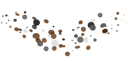 Multicolored paper confetti on transparent background. Realistic confetti flying. Colorful scattered items to holiday decorations.