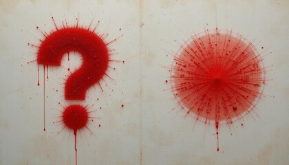 red question mark on wall