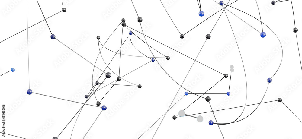 Poster 3d rendering of a complex network. ideal for technology, connectivity, and global concepts.