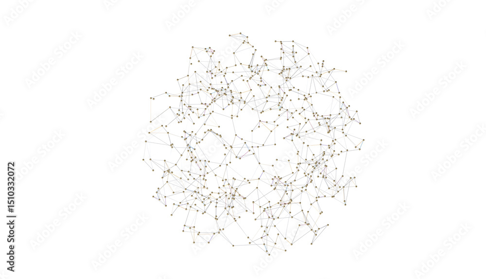Fototapete connecting lines and dots.big data visualization
