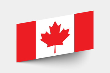 Flag of Canada. Canada flag official colors tilted icon digital vector illustration design.