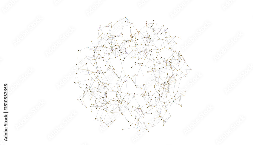 Poster connecting lines and dots.big data visualization