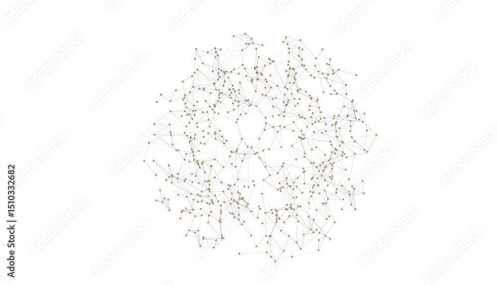 Fototapete Connecting lines and dots.Big data visualization