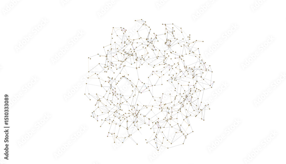 Poster connecting lines and dots.big data visualization
