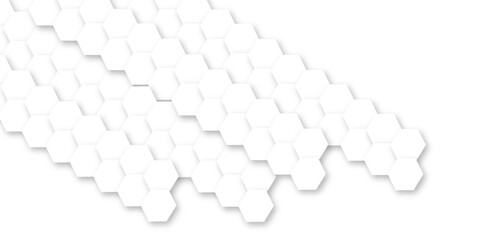 Obraz premium clean, modern background with white hexagons and subtle gray shadows, creating a modern geometric pattern 