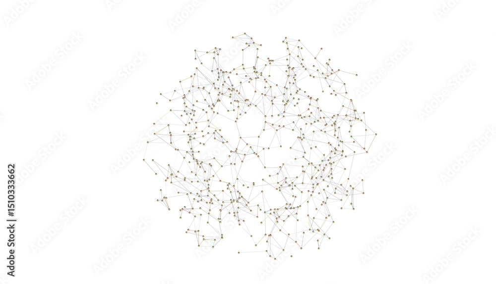 Poster connecting lines and dots.big data visualization