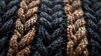 Ultra-Realistic Image of Dual-Tone Knit Texture with Emphasis on Snag and Defect in Wool Fiber Weave