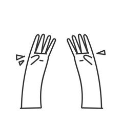 hand holding and hug gesture in doodle