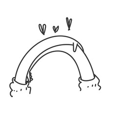 hand holding and hug gesture in doodle