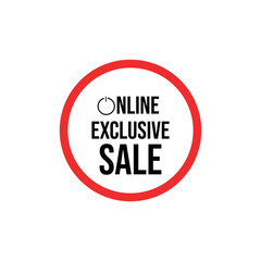 Online Exclusive Sale Badge | Vector Label on White Background
