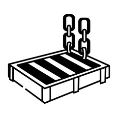 An icon depicting a coal separator designed in doodle style

