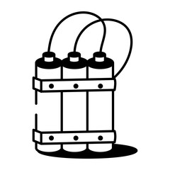 A doodle style icon of a stick of dynamite
