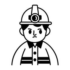 An icon depicting a miner in hand drawn style

