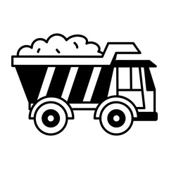 A sketchy style icon showing a coal truck
