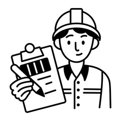 A doodle style icon showing a supervisor 
