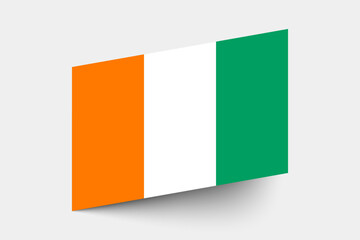 Fototapeta premium Flag of Cote d 'Ivoire. Cote d 'Ivoire flag official colors tilted icon digital vector illustration design.
