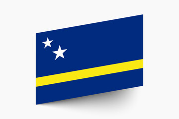 Flag of Curacao. Curacao flag official colors tilted icon digital vector illustration design.