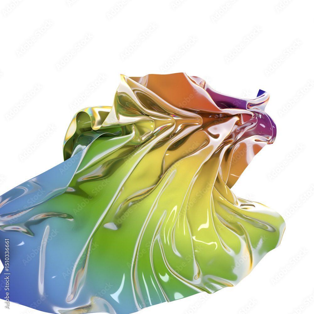 Fototapete 3d render abstract background. colorful twisted shapes in motion. computer generated digital art for
