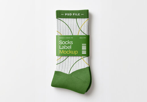 Socks With Label Mockup for Creative Design and Branding Projects