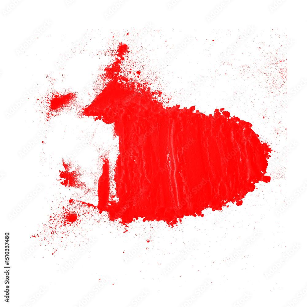 Poster crimson brushstroke texture overlay for dynamic designs a bold artistic element on transparent backd