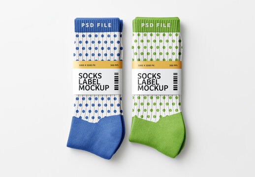 Socks With Label Mockup for Creative Design and Branding Projects