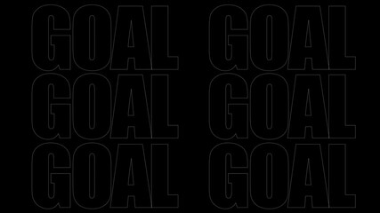 text goal animation blinks and repeats smoothly. Loop. 4k with alpha channel  - Powered by Adobe
