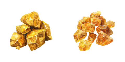 chunks of goldwatercolor vector illustration