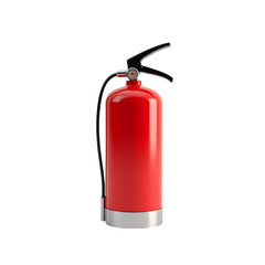 Red fire extinguisher isolated on transparent background