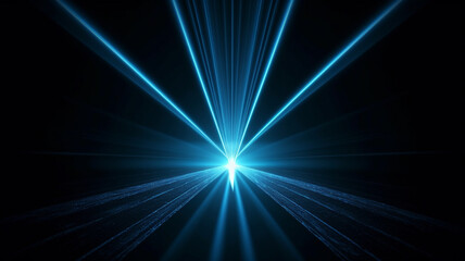 Futuristic Blue Light Rays on Dark Background