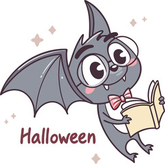 A Spooky Literary Bat Halloween t shirt Design Idea for Bookworms and Ghouls