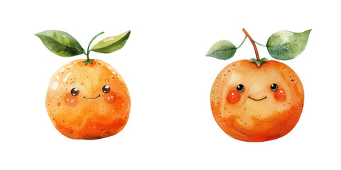 cute orange watercolor vector illustration