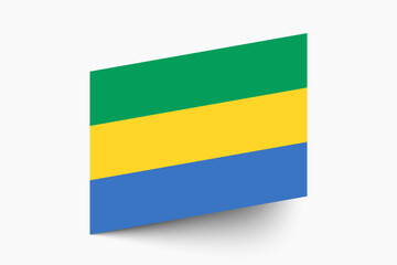 Flag of Gabon. Gabon flag official colors tilted icon digital vector illustration design.