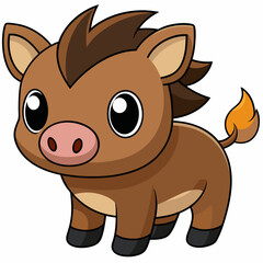 Adorable Cartoon Pony Character with Big Eyes and Playful Pose
