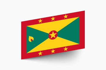 Flag of Grenada. Grenada flag official colors tilted icon digital vector illustration design.