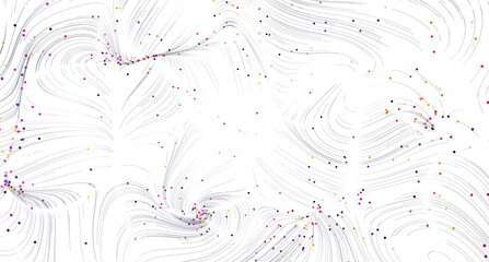 Modern abstract background with swirling lines and scattered colorful dots. Perfect for websites, presentations, and mor © vegefox.com
