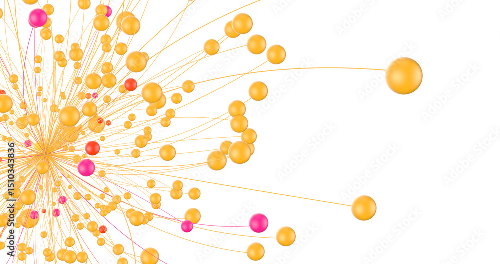 Poster network holding in hand 3d connection data