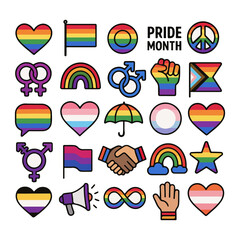 Complete and as many Pride Month icon sheets as possible, pride month icons, pride month, about pride month