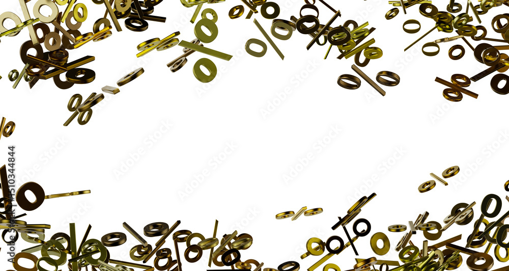 Poster 3d Sales icons floating in the air 3D rendering